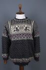DALE OF NORWAY Black Deer Fair Isle Wool Knit Ski Sweater Size XXL / 2XL