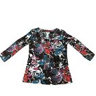 Chicos travelers floral Top Womens Sz 0 Rn 79984 Bright Colorful Stretch