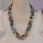 Vintage Artisan Gorgeous Murano Millefiori Multicolor Glass Beads Necklace