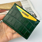 Women Wallet Green Genuine Crocodile ID Card Holder Luxury Leather RFID Blocking
