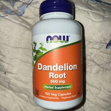 NOW Foods Dandelion Root 500 mg 100 Veg Capsules Herbal Supplement Exp 06-2027