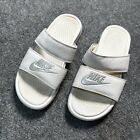 Nike Sandals Womens 9 White Slip On Benassi Duo Ultra Slides Logo 00887231300976
