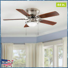 Ceiling Fan with Light Kit 44 in. LED Indoor Brushed Nickel