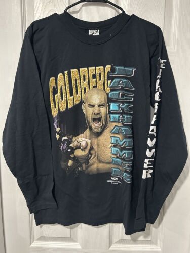 Vtg Goldberg WCW 1998 The Jackhammer Black Youth XL Long Sleeve T-shirt 1D49