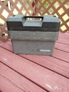 Craftsman Gray Plastic Portable Tool Box Organizer With Stacking Trays - Vintage