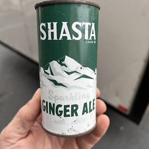 Shasta Ginger Ale Steel Flat Top 10oz Soda Can Nice Display Can