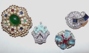 (As is) single earring lot signed Crown Trifari,Ciner,KTF and Jomaz