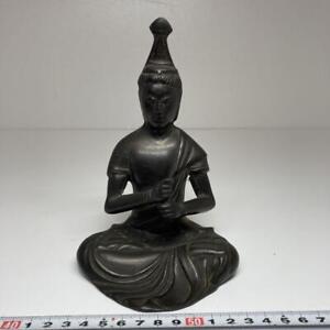 Edo Era Nyorai Buddha Old Bronze Statue 6.4 inch tall antique Figurine Japanese