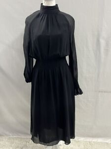 Tory Burch Silk Sheer Dress Size 6 Black