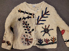 MFA Boston Wool Embroidered Sweater Women's Needlework Cardigan Large