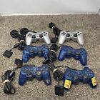 Lot Of 6 Sony Playstation 2 PS1 PS2 OEM Dualshock Controllers-  For Parts