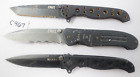 Lot of 3 CRKT M16-10KS Ignitor M16-01KZ Assisted Columbia River Pocket Knives