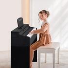 Glarry 88 Key Digital Piano Full Standard Weighted 128 Rhythm With Stand Cover