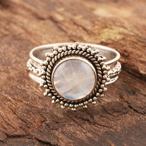 Moonstone Gemstone Ring 925 Sterling Silver Handmade Jewelry Gift For Her AM-184