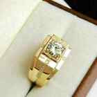 Men's Pinky Band Ring 3 Ct Round Lab Created Diamond 14K Yellow Gold Plated