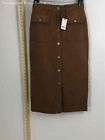Banana Republic Womens Brown Slit Button Front Straight & Pencil Skirt Size 6