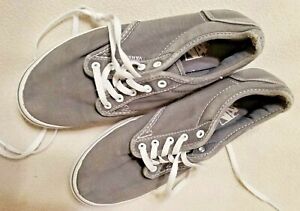 Vans Girls Size 6 Gray white laces
