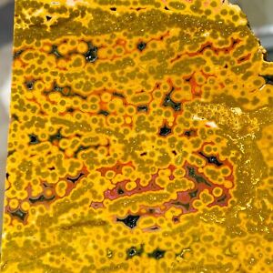 387g Magic Pattern Bumblebee Ocean Jasper Quartz Crystal Slice Specimen Healing