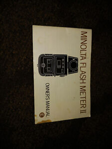 Minolta Flash Meter II Original Manual