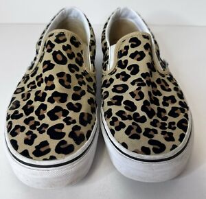 VANS Cheetah Leopard Shoes Women’s Size 10 Off The Wall Slip-On Excellent