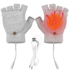 Winter Electric Rechargeable Mitten Heated Gloves Half Finger Glove Warmer USB