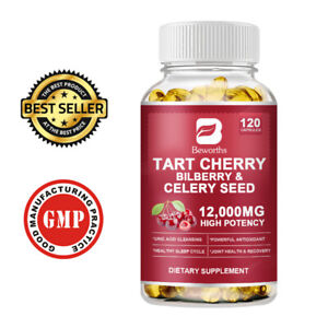 12000mg Tart Cherry Extract 120 Veggie Caps Strength 10:1 Extract Uric Acid
