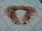 Vintage Raccoon Fur Natural Brown & Beige Fluffy Collar Scarf Wrap