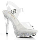Clear Platform Heels Rhinestone Drag Queen Pageant Shoes Womans Sandals 12 13 14