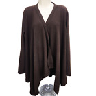 Magaschoni Brown Cashmere Open Front Cardigan Women's L