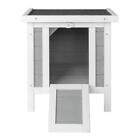 Outdoor Cat House Rabbit Hutch Small Animal Home Shelter Weatherproof Gray