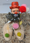 New ListingVintage Sea Shell Sad Clown Art Figurine Rubber Head telephone wire balloons
