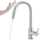 Touch Kitchen Faucet with Pull-Out Sprayer Brushed Nickel Touch on Activated Tap