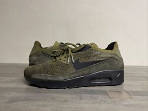Nike Air Max 90 Ultra 2.0 Flyknit Olive Green /Black 875943-302 Men's Size 12