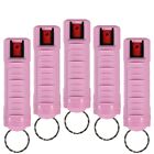 5 PACK Police Magnum pepper spray 1/2oz Pink Molded Keychain Defense Security