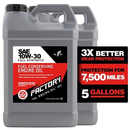 Factory Racing Oil SAE 10W-30 Full Synthetic Auto Eng Oil API SP GF-6A 5 Gallon
