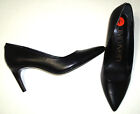 New Womens 9.5 Calvin Klein Pumps Heels Shoes Black Faux Leather Vegan Logo 3