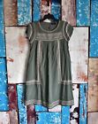 Women's Mikarose Dress Embroidery Girly Pockets Lined SMALL Olive NEW NO TAG
