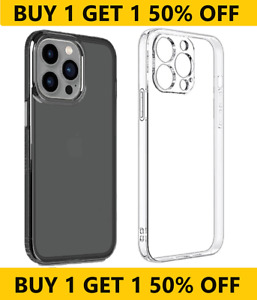 Clear or Black Shockproof Silicone Case for iPhone 15 Pro Max 15 14 13 12 11 XR