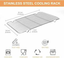 Stainless Steel Baking & Cooling Wire Rack Jelly Roll Cookie Sheet Oven Pan