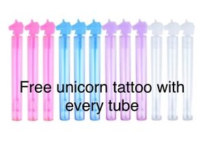 2-100 childrens unicorn bubble tubes loot favour reward party bag filler