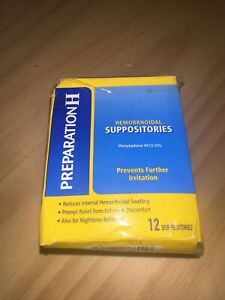 Preparation H Suppositories Fast Relief (12 Ct) Exp. 7/25