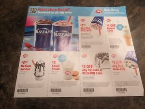 New ListingDairy Queen Coupon Sheet - 6 DQ Coupons - Fast Food Ice Cream EXPIRE 5/23/2024