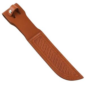 Brown Basketweave Leather Straight Fixed Blade Knife Sheath 7