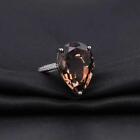 Natural 10.68ct Smoky Quartz Cocktail Ring 925 Sterling Silver Engagement Ring