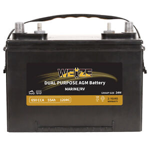 Weize BCI Group 34M 120RC 650CCA Marine & RV Dual Purpose  AGM Battery