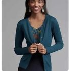 Cabi #3368 Ever Cardigan Teal Blue Snap Front Mesh Back Women’s Size XL
