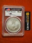 2008 W BURNISHED SILVER EAGLE PCGS SP69 REVERSE OF 2007 FS MERCANTI SIGNED FLAG