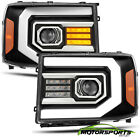 Fit 2007-2013 GMC sierra 1500/07-14 2500/3500HD Black LED DRL Signal Headlights