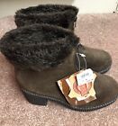Woman’s Rugged Outback Winter Leather Boots - Size 8 W - Faux Fur Lined - NEW