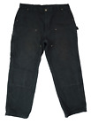 CARHARTT Men’s 41 (42) x 32 Black Cotton Duck Double Knee Work Pants Jeans B136